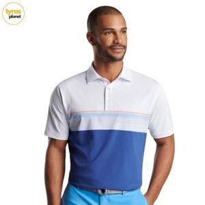 Peter Millar Ellis Performance Jersey Polo White Men’s Large Classic Fit UPF 50+